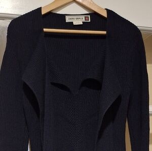 ZARA SRPLS NAVY SCARF NECK SWEATER